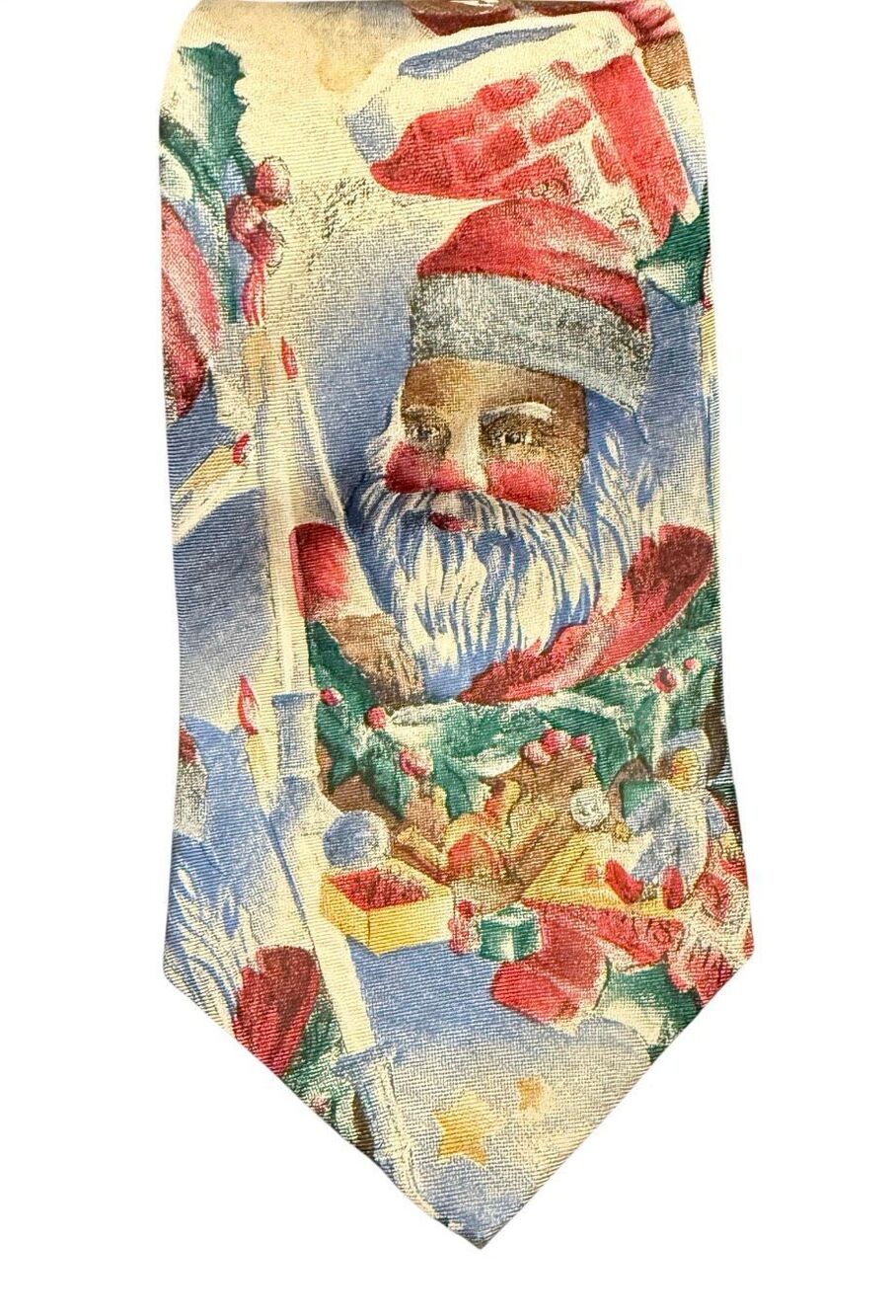 Mark Alexander Vintage Santa Claus Christmas Silk Tie Holidays Party Office